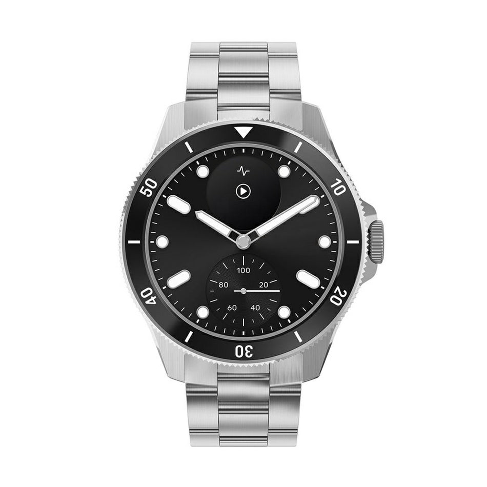 Loginec Smartwatch with Stainless Steel Bracelet and Hybrid Display